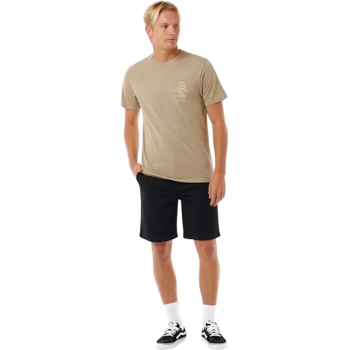 2024 Rip Curl Hombres Search Icon Tee 0CBMTE - Sand Dune